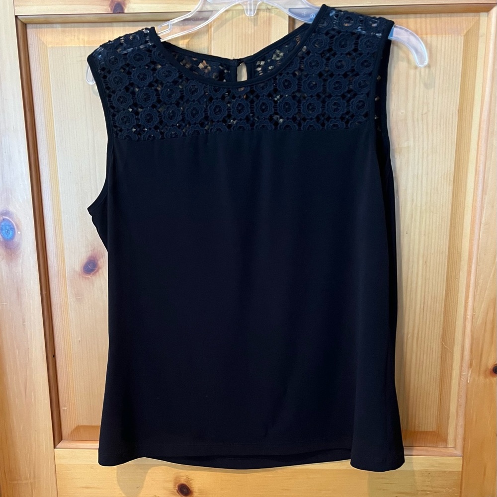 Calvin Klein sleeveless lace trim top